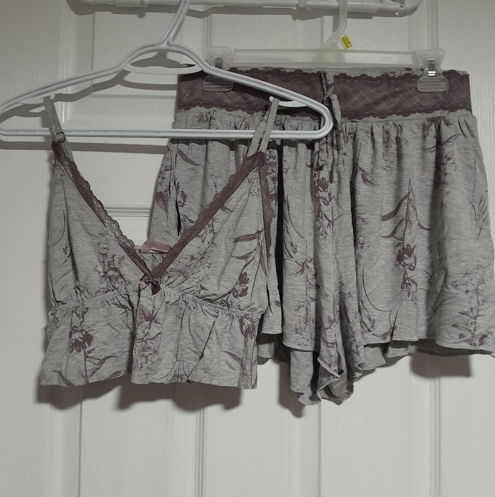 Floral Lace Trim Sleepwear Set